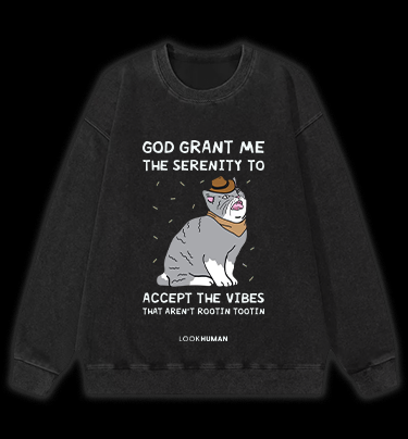 Philosophical Cat Vintage Washed 100% Cotton Sweatshirt