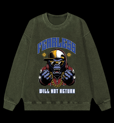 Monkey Gangster Vintage Washed 100% Cotton Sweatshirt