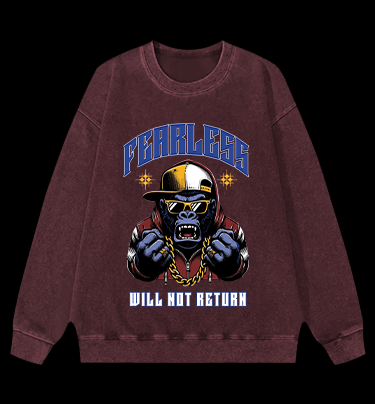 Monkey Gangster Vintage Washed 100% Cotton Sweatshirt