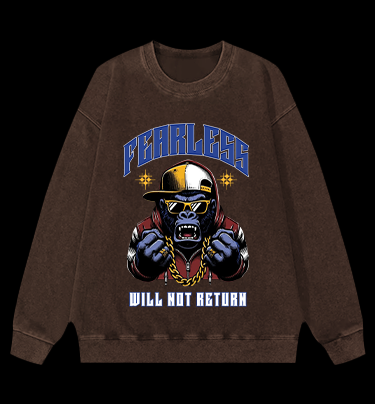 Monkey Gangster Vintage Washed 100% Cotton Sweatshirt