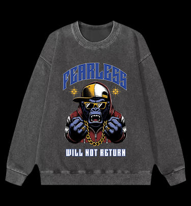 Monkey Gangster Vintage Washed 100% Cotton Sweatshirt