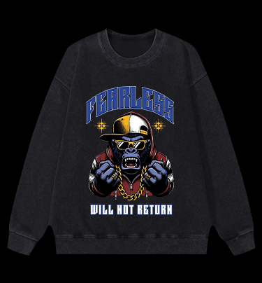 Monkey Gangster Vintage Washed 100% Cotton Sweatshirt