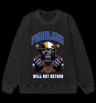 Monkey Gangster Vintage Washed 100% Cotton Sweatshirt