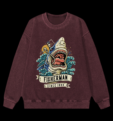 Shark Frenzy Vintage Washed 100% Cotton Sweatshirt