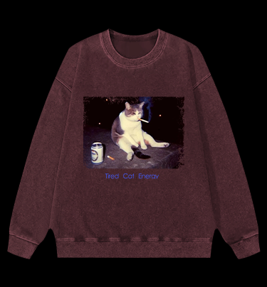 Cool Smoker Vibe Vintage Washed 100% Cotton Sweatshirt