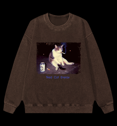 Cool Smoker Vibe Vintage Washed 100% Cotton Sweatshirt