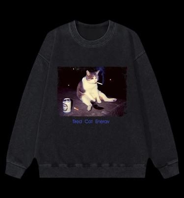 Cool Smoker Vibe Vintage Washed 100% Cotton Sweatshirt