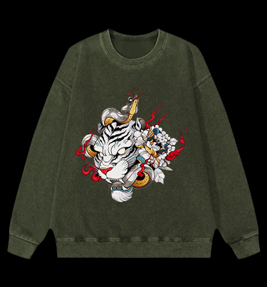 Fangs of the Tiger Vintage Washed 100% Cotton Sweatshirt