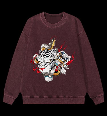 Fangs of the Tiger Vintage Washed 100% Cotton Sweatshirt