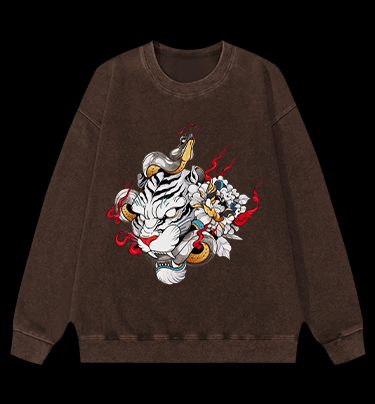 Fangs of the Tiger Vintage Washed 100% Cotton Sweatshirt