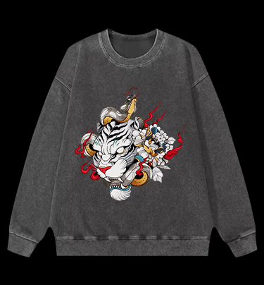 Fangs of the Tiger Vintage Washed 100% Cotton Sweatshirt