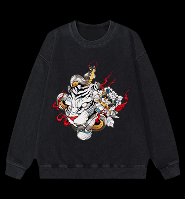 Fangs of the Tiger Vintage Washed 100% Cotton Sweatshirt
