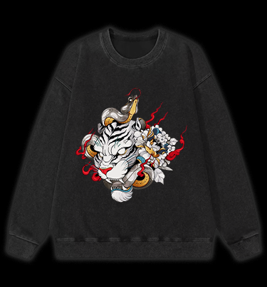 Fangs of the Tiger Vintage Washed 100% Cotton Sweatshirt