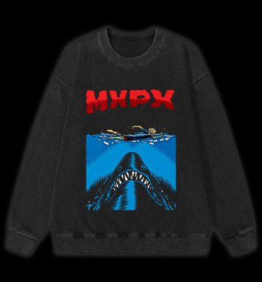 Shark Threat Vintage Washed 100% Cotton Sweatshirt