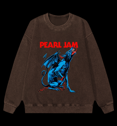 Pearl Jam Dog Vintage Washed 100% Cotton Sweatshirt