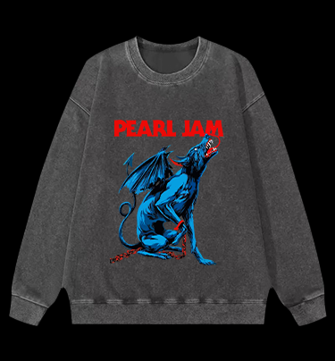 Pearl Jam Dog Vintage Washed 100% Cotton Sweatshirt