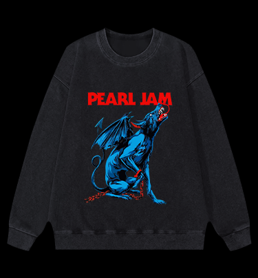 Pearl Jam Dog Vintage Washed 100% Cotton Sweatshirt