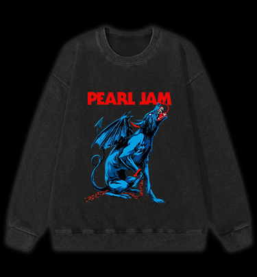 Pearl Jam Dog Vintage Washed 100% Cotton Sweatshirt