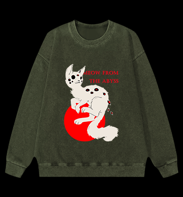 Purr-anormal Vision Vintage Washed 100% Cotton Sweatshirt