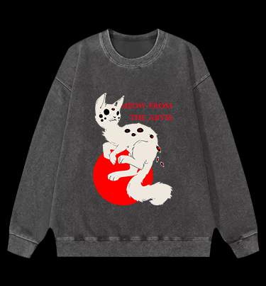 Purr-anormal Vision Vintage Washed 100% Cotton Sweatshirt
