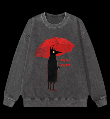 Stay Dry, Stay Wolf Vintage Washed 100% Cotton Sweatshirt