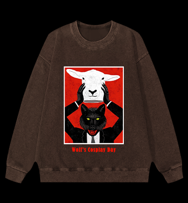 Wolf's Cosplay Day Vintage Washed 100% Cotton Sweatshirt