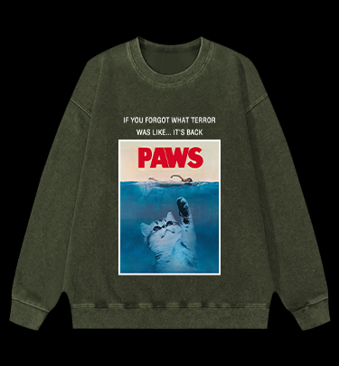 Raise Your Paws Vintage Washed 100% Cotton Sweatshirt