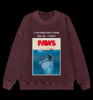Raise Your Paws Vintage Washed 100% Cotton Sweatshirt
