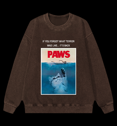 Raise Your Paws Vintage Washed 100% Cotton Sweatshirt
