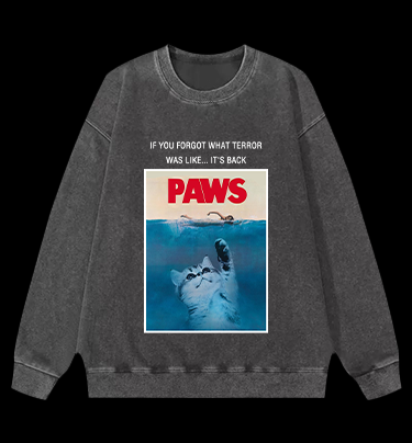 Raise Your Paws Vintage Washed 100% Cotton Sweatshirt