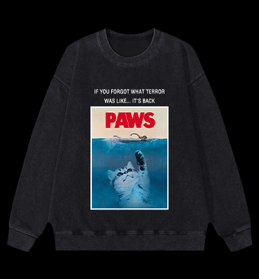 Raise Your Paws Vintage Washed 100% Cotton Sweatshirt