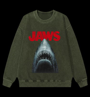 JAWS Shark Vintage Washed 100% Cotton Sweatshirt