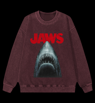 JAWS Shark Vintage Washed 100% Cotton Sweatshirt