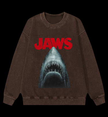 JAWS Shark Vintage Washed 100% Cotton Sweatshirt