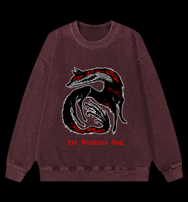 Eye Mountain Dog Vintage Washed 100% Cotton Sweatshirt