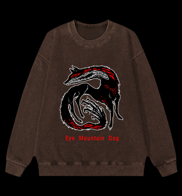 Eye Mountain Dog Vintage Washed 100% Cotton Sweatshirt
