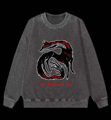 Eye Mountain Dog Vintage Washed 100% Cotton Sweatshirt