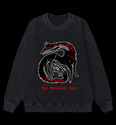 Eye Mountain Dog Vintage Washed 100% Cotton Sweatshirt