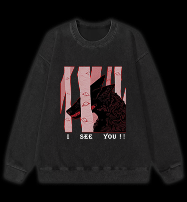 Mystery Dog in the Eye - Tree Forest Vintage Washed 100% Cotton Sweatshirt