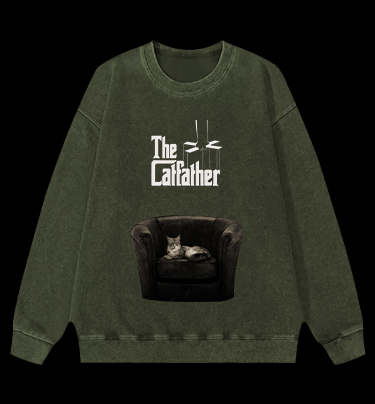 The Catfather Vintage Washed 100% Cotton Sweatshirt
