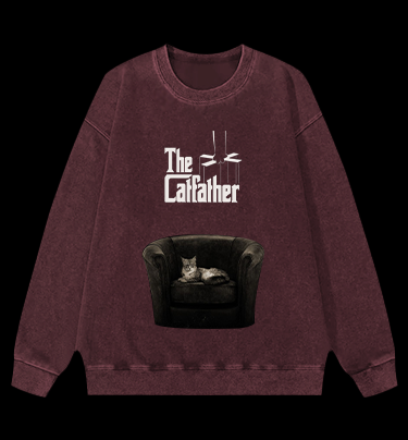 The Catfather Vintage Washed 100% Cotton Sweatshirt