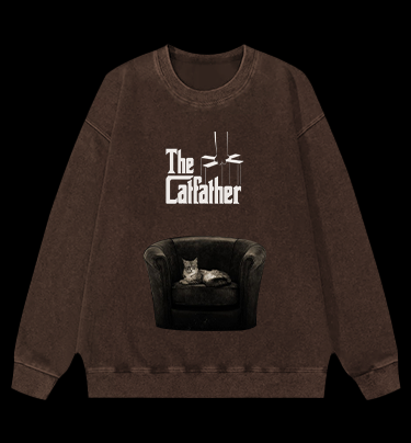 The Catfather Vintage Washed 100% Cotton Sweatshirt