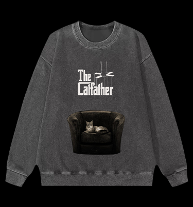 The Catfather Vintage Washed 100% Cotton Sweatshirt
