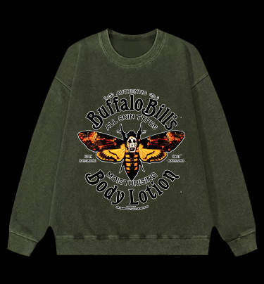 Eerie Moth Vintage Washed 100% Cotton Sweatshirt