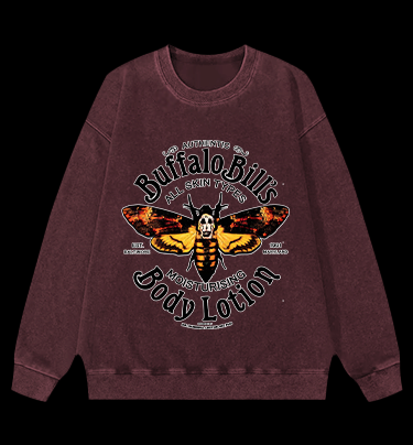 Eerie Moth Vintage Washed 100% Cotton Sweatshirt