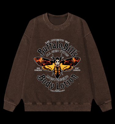 Eerie Moth Vintage Washed 100% Cotton Sweatshirt