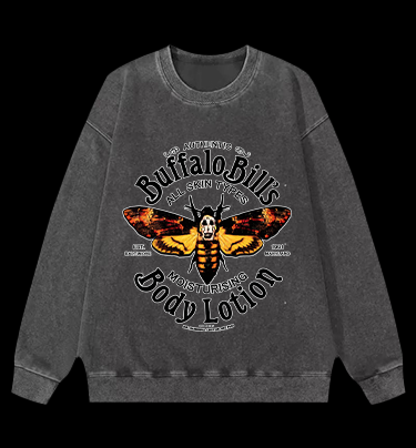 Eerie Moth Vintage Washed 100% Cotton Sweatshirt