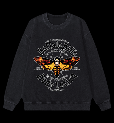 Eerie Moth Vintage Washed 100% Cotton Sweatshirt