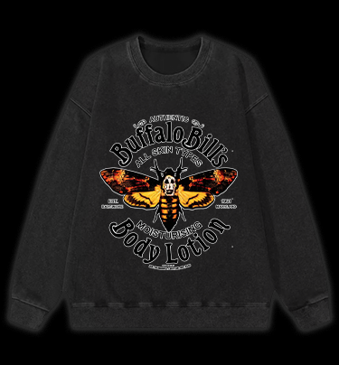 Eerie Moth Vintage Washed 100% Cotton Sweatshirt