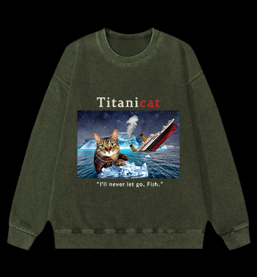 Titanicat Vintage Washed 100% Cotton Sweatshirt